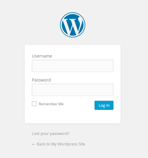 WordPress login screenshot