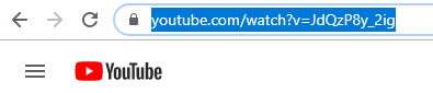 Screenshot of YouTube URL