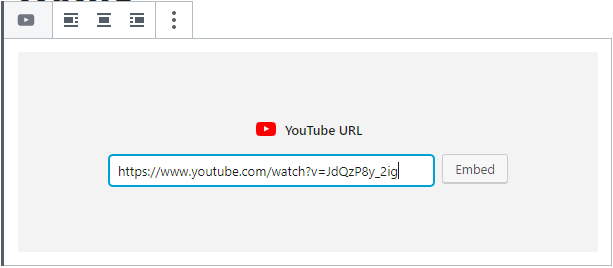 Screenshot of URL in YouTube block